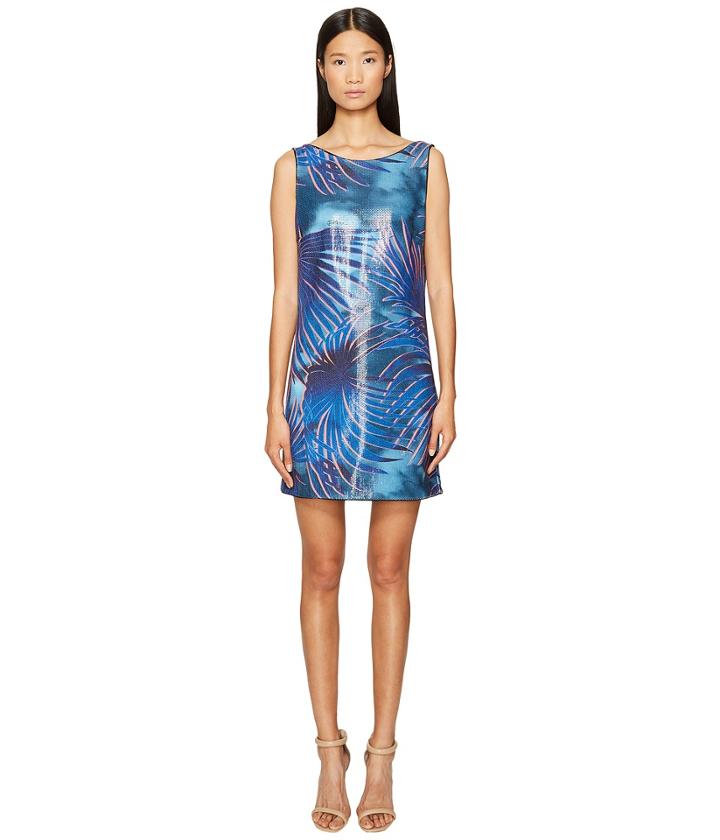 Just Cavalli - Tie-dye Palm Print Sleeveless Dress