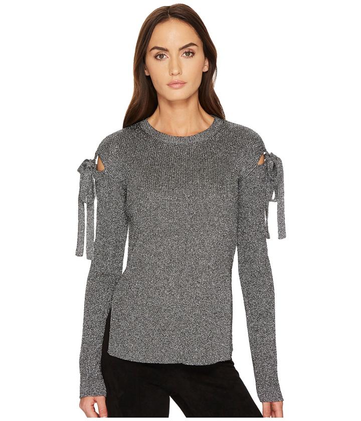 Red Valentino - Mix Viscose Lurex Ribbed Yarn Top