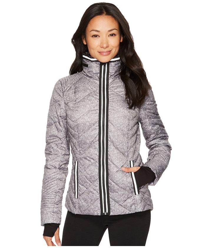 Blanc Noir - Puffer Jacket With Reflective Trim - Heather