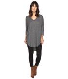 Michael Stars - Brooklyn Jersey 3/4 Sleeve V-neck Tunic