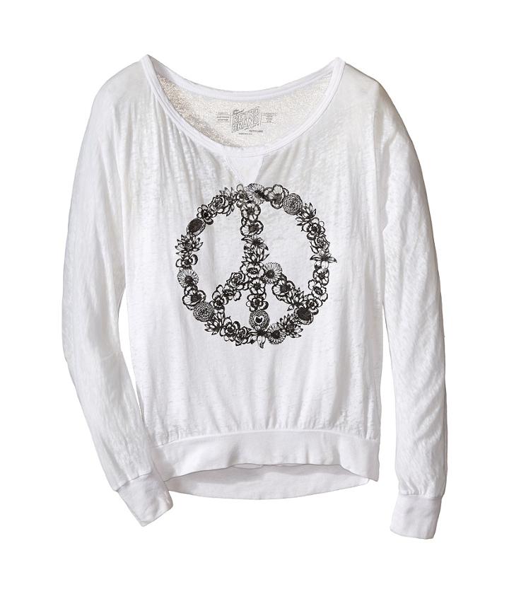 The Original Retro Brand Kids - Burnout Pullover W/ Floral Peace Sign