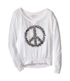 The Original Retro Brand Kids - Burnout Pullover W/ Floral Peace Sign