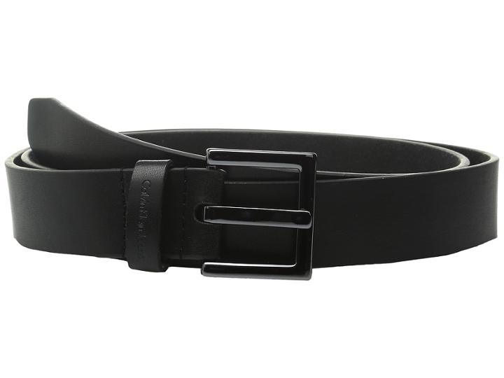 Calvin Klein - 1 3/8 Gunmetal Buckle Ckj Embossed Loop