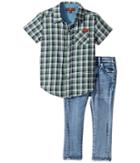 7 For All Mankind Kids - Two-piece Woven Shirt And Jeans Set