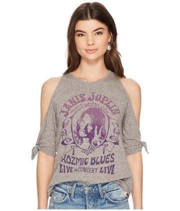 Lucky Brand - Janis Joplin Cold Shoulder Tee