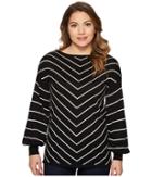 Vince Camuto Specialty Size - Petite Long Sleeve Chevron Intarsia Sweater