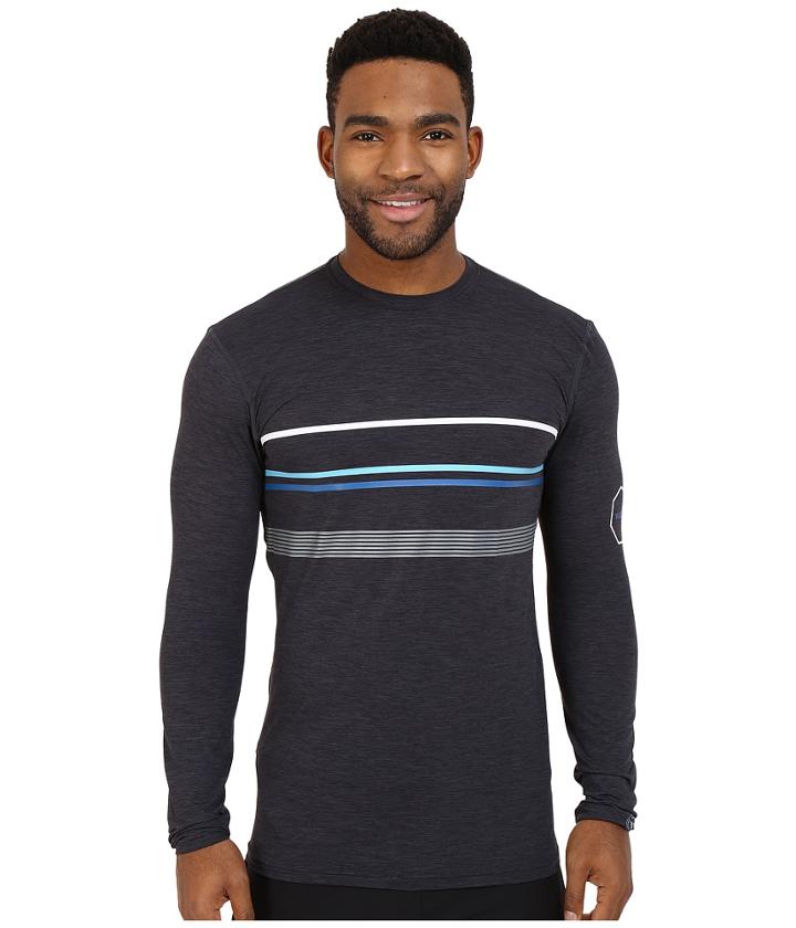 Vissla - Alltime Stripe Long Sleeve Heathered Surf T-shirt Upf 50