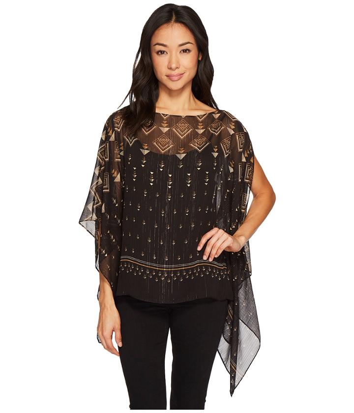 Vince Camuto Specialty Size - Petite Deco Highlights Panel Print Poncho