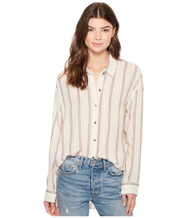 Splendid - Sailboat Stripe Button Down Boyfriend Shirt