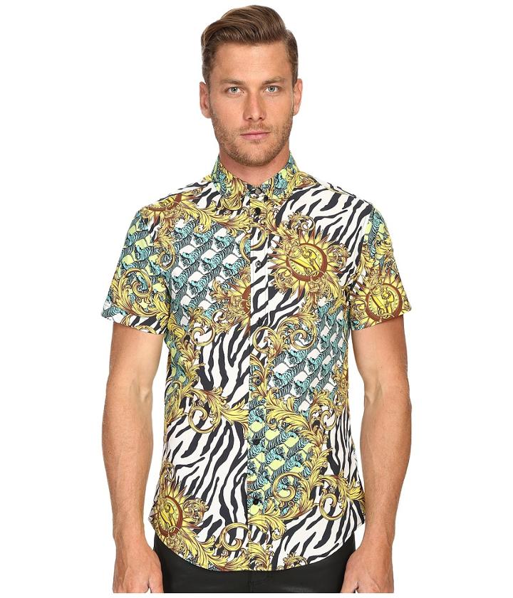 Versace Jeans - All Over Baroque Tiger Print Short Sleeve Button Up