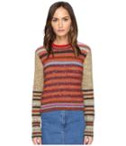 Red Valentino - Mix Carded Mouline Yarn With Stripes Detail
