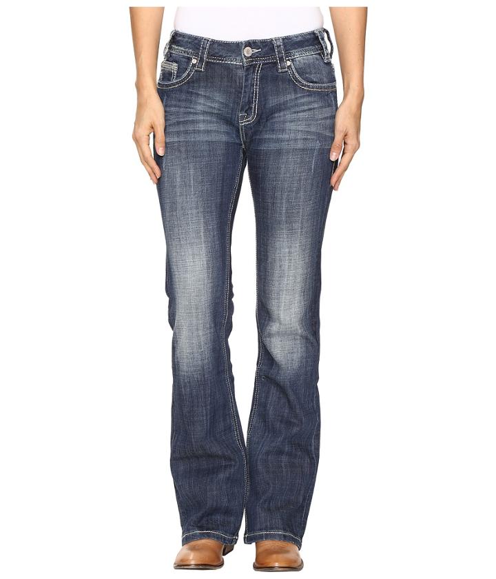 Rock And Roll Cowgirl - Mid-rise Bootcut Jeans In Dark Vintage W1-9618