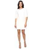 Tahari By Asl - Classic Double Woven Sleeved A-line Dress