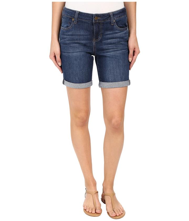 Liverpool - Corine Rolled Denim Shorts In Montauk Mid Blue