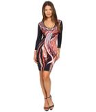 Just Cavalli - Leo Hurricane 3/4 Sleeve Bodycon Jersey Dress