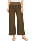 Three Dots - Cropped Pants W/ Pom Pom Trim