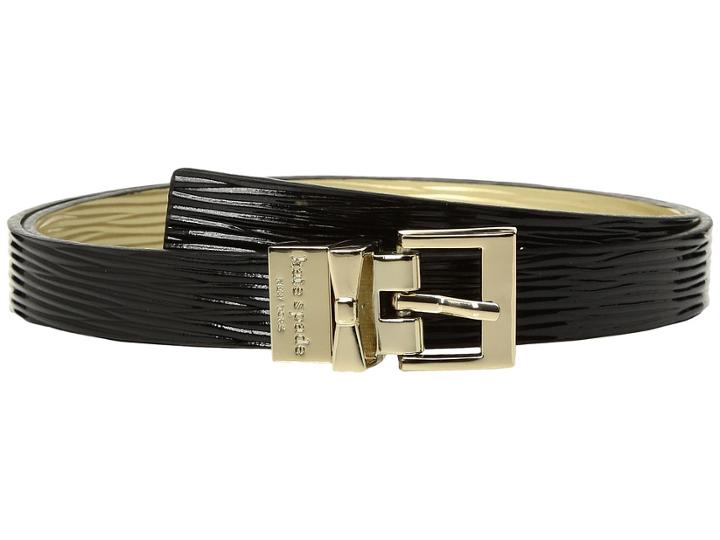 Kate Spade New York - 19mm 3/4 Reversible Textured Patent Leather Belt