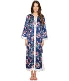 Oscar De La Renta Pink Label - Floral Print Silky Charmeuse 51 Zip Front Caftan