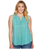 Lucky Brand - Plus Size Embroidered Pintuck Tank Top