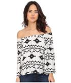 Bb Dakota - Marley Symbol Printed Rayon Off The Shoulder Top