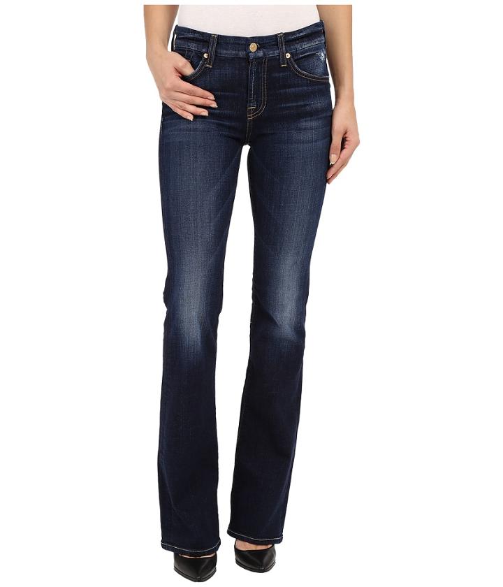 7 For All Mankind - Kimmie Bootcut With Distress In Mykonos Dark Indigo