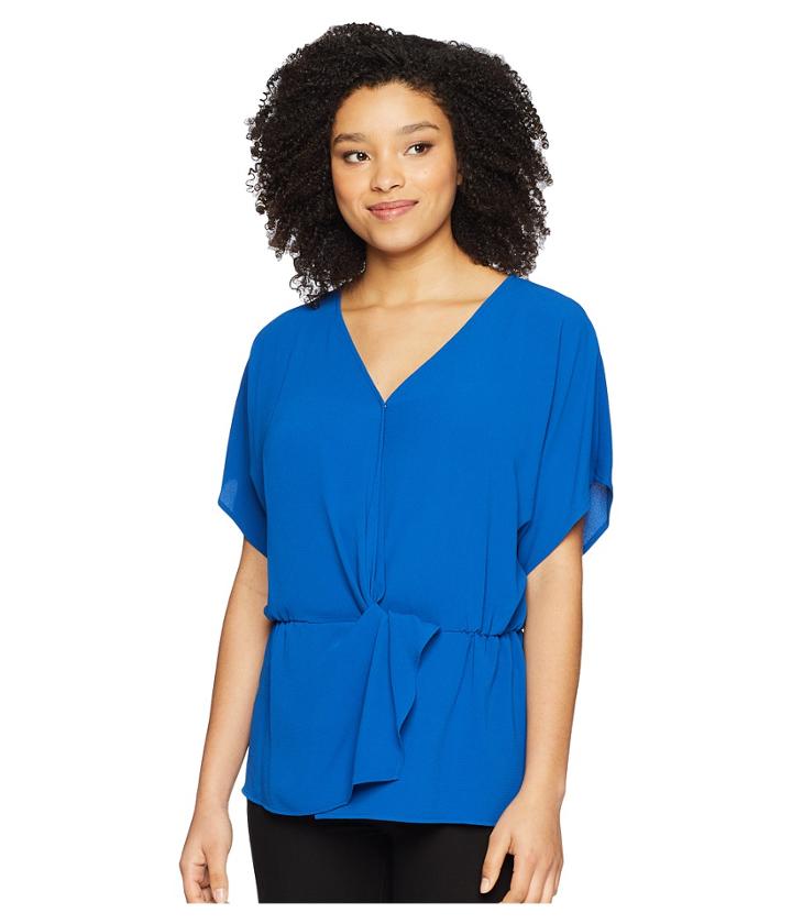 Vince Camuto - Drop Shoulder Wrap Front Cinch Waist Blouse