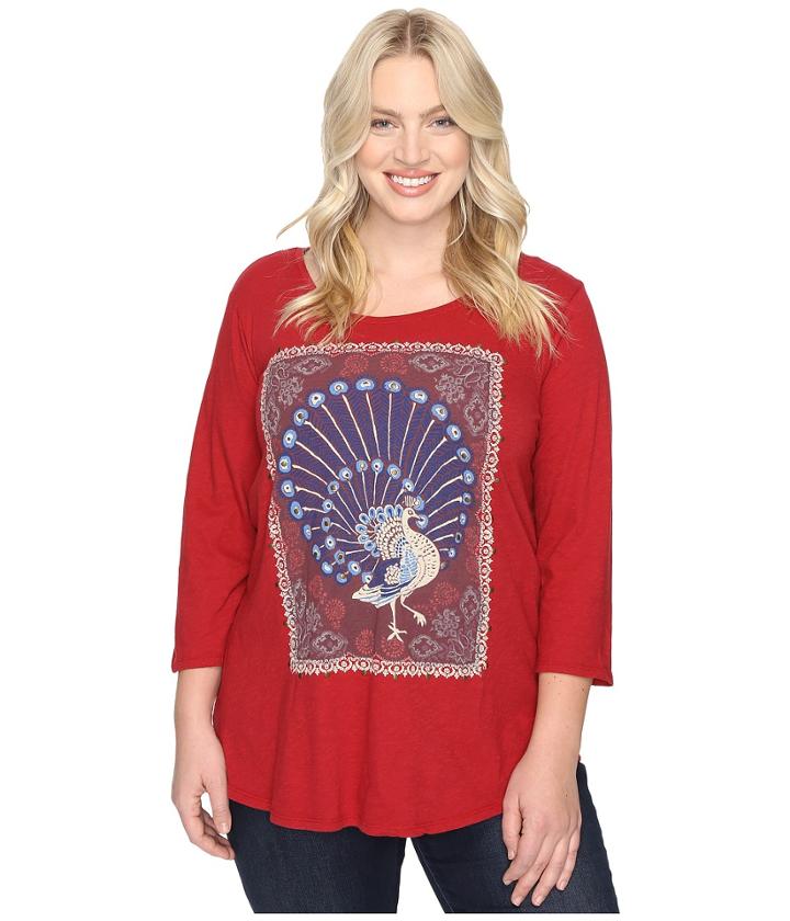 Lucky Brand - Plus Size Peacock Rug Tee
