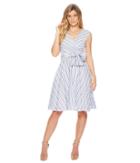 Calvin Klein - Striped V-neck A-line Dress With Self Tie Waist Cd8gbr3j