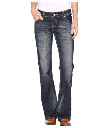 Rock And Roll Cowgirl - Riding Bootcut Jeans In Dark Vintage W7-9621