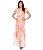 Vince Camuto - Printed Chiffon Maxi With Ruffle Bodice