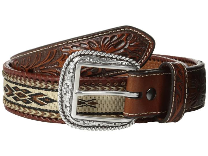Ariat - Embossed Tab Ribbon Inlay Belt