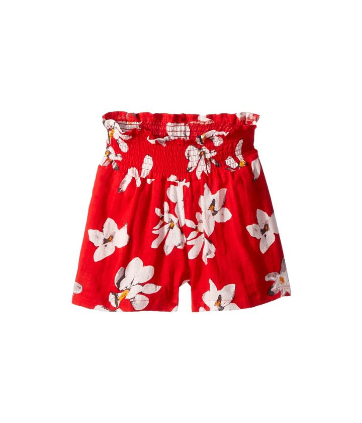 Appaman Kids - All Over Tropical Flower Print With Elastic Ruched Waist Malibu Shorts