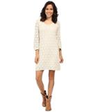 Stetson - Double Knit Lace V-neck Dress 3/4 Sleeves