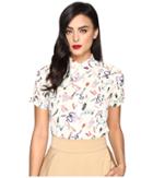Unique Vintage - Chiffon Button Up Sleeved Colvin Blouse