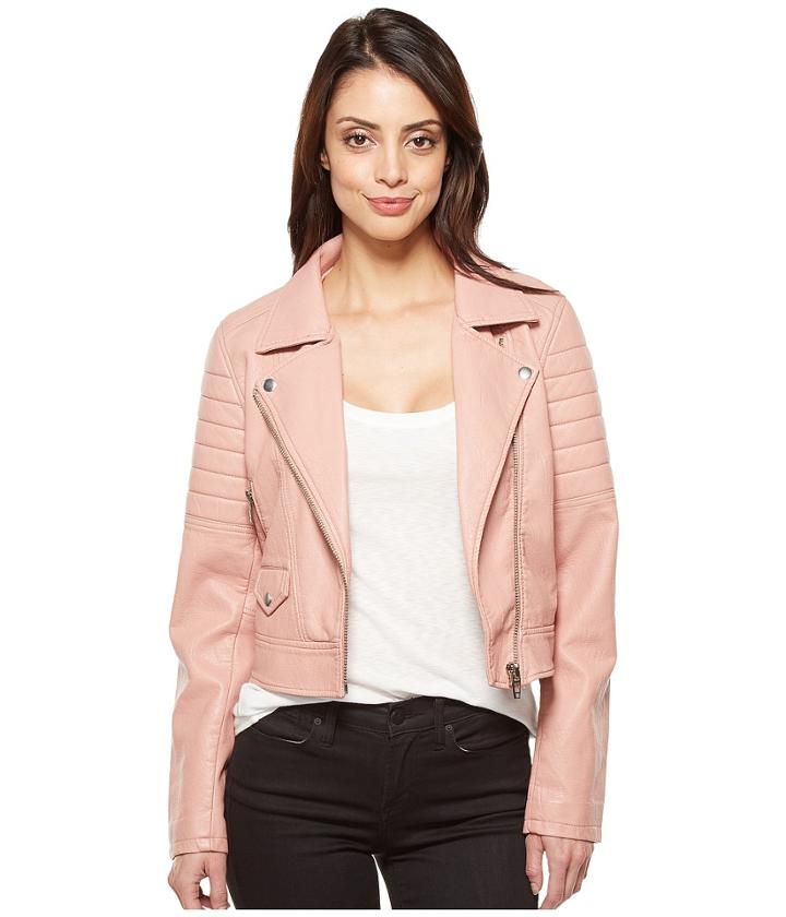 Blank Nyc - Vegan Leather Moto Jacket In Pretty In Pink
