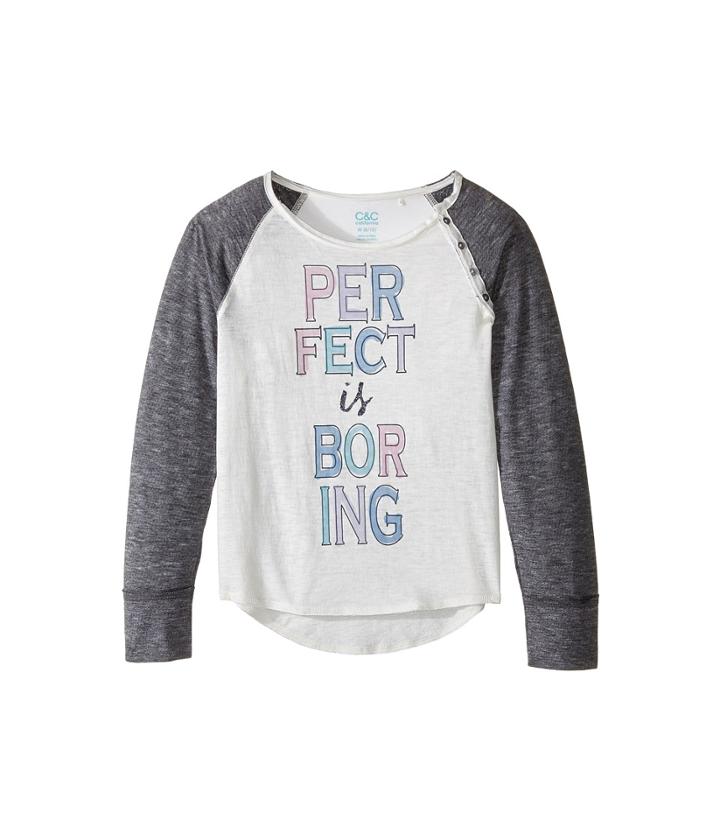 C&amp;c California Kids - Burnout Jersey Raglan With Button Details