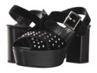 The Kooples - Jessie - Mixed Velvet And Leather Sandals With Studs