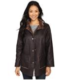 Dylan By True Grit - Easy Rider Vintage Faux Leather Reversible Coat W/ Snap Closure And Pockets