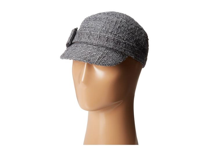 Scala - Textured Lurex Cadet Cap With Buckle