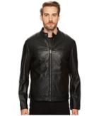 Cole Haan - 26 1/2 Zip Front Moto Jacket With Removable Quilted Liner
