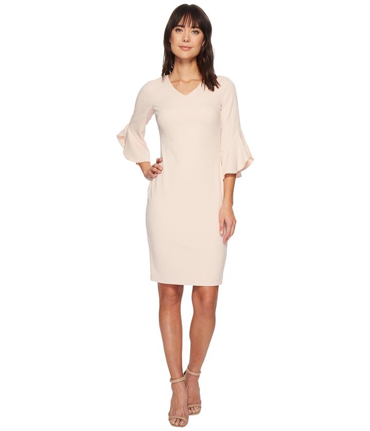 Calvin Klein - Short Sleeve Scuba Dress W/ Ruffle