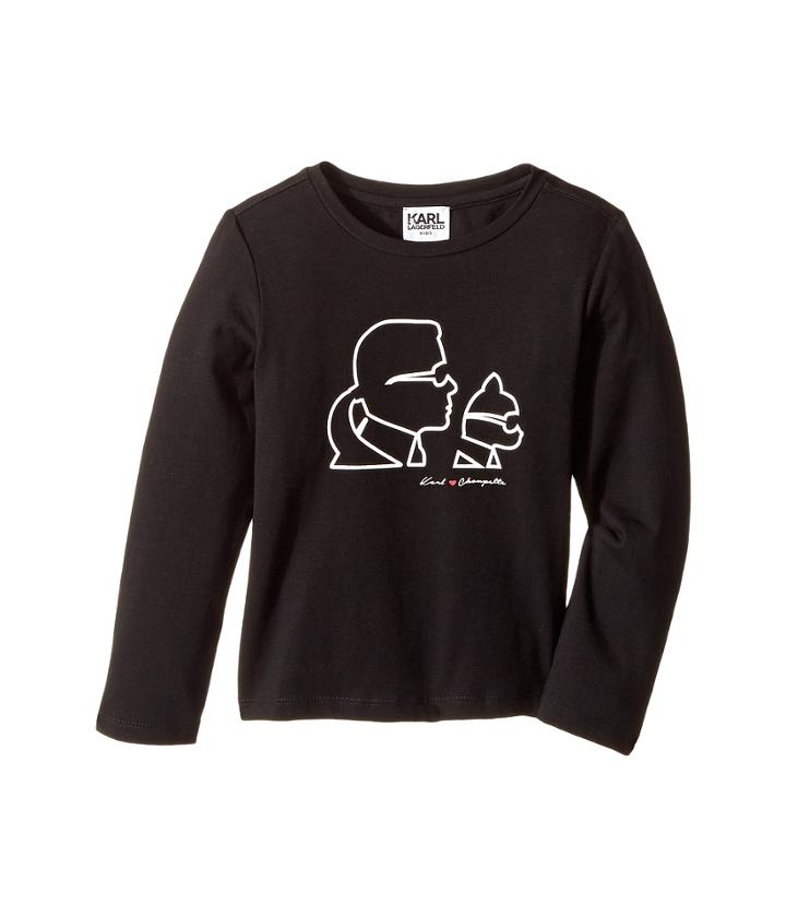 Karl Lagerfeld Kids - Long Sleeve Karl Choupette Silhouette Tee
