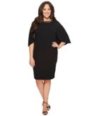 Calvin Klein Plus - Plus Size Crepe Dress W/ Cape