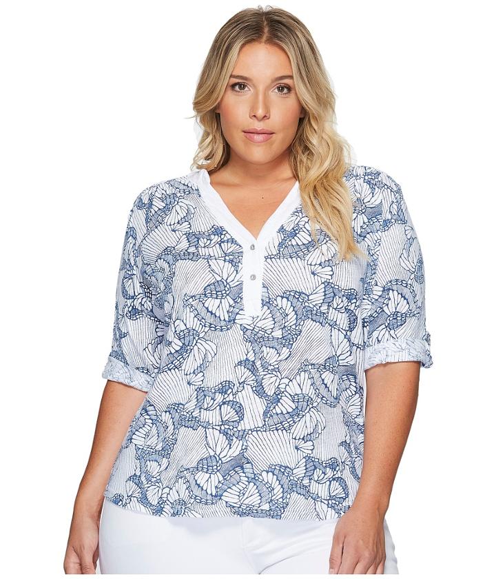 Extra Fresh By Fresh Produce - Plus Size Daybreak Dockside Mingle Henley