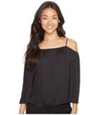 Vince Camuto Specialty Size - Petite Long Sleeve Cold-shoulder Rumple Blouse
