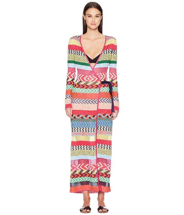 Mary Katrantzou - Oceania Dress Fira Stripe Knit Cover-up