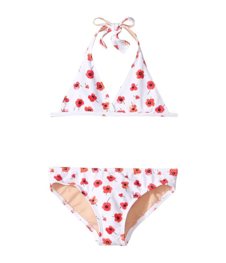 Toobydoo - Red Poppy Flower Bikini With Adjustable Neck Tie