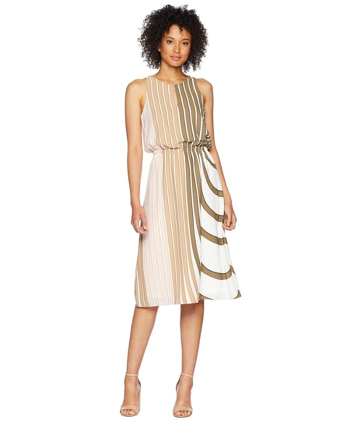 Adrianna Papell - Blouson Midi Halter Dress
