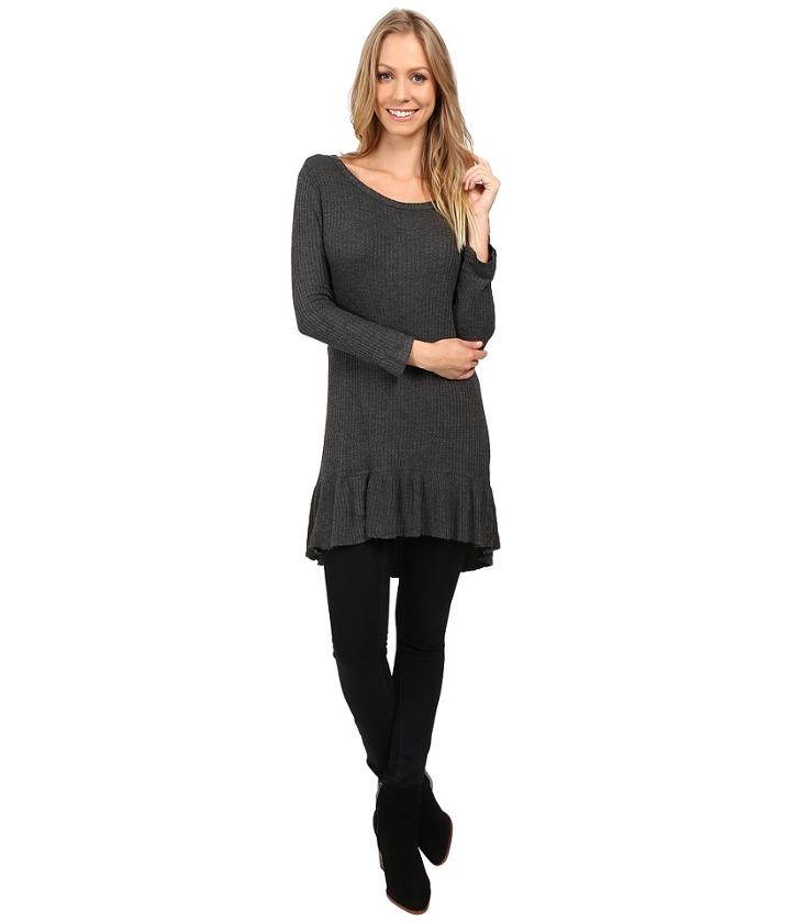 Dylan By True Grit - Rayon Thermal Rib Hem Tee
