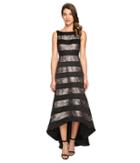 Adrianna Papell - Striped Lace Mikado Hi-low Dress